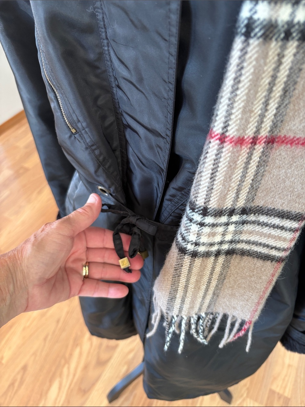 Louis Vuitton Black Long Coat with Faux Fur Trim beautiful condition - Picture 3 of 12